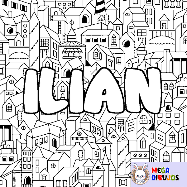 Coloraci&oacute;n del nombre ILIAN - decorado ciudad