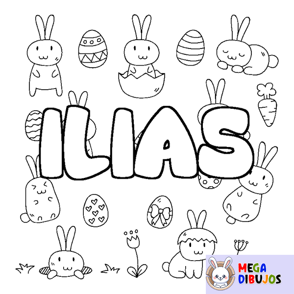 Coloraci&oacute;n del nombre ILIAS - decorado Pascua