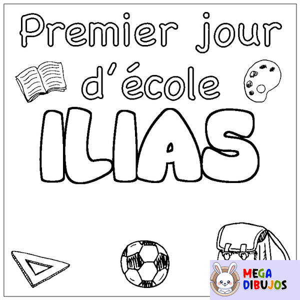 Coloraci&oacute;n del nombre ILIAS - decorado primer d&iacute;a de escuela