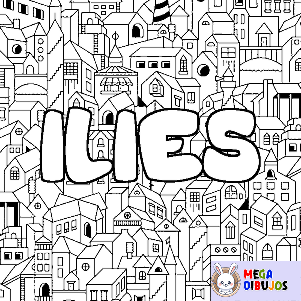 Coloraci&oacute;n del nombre ILIES - decorado ciudad