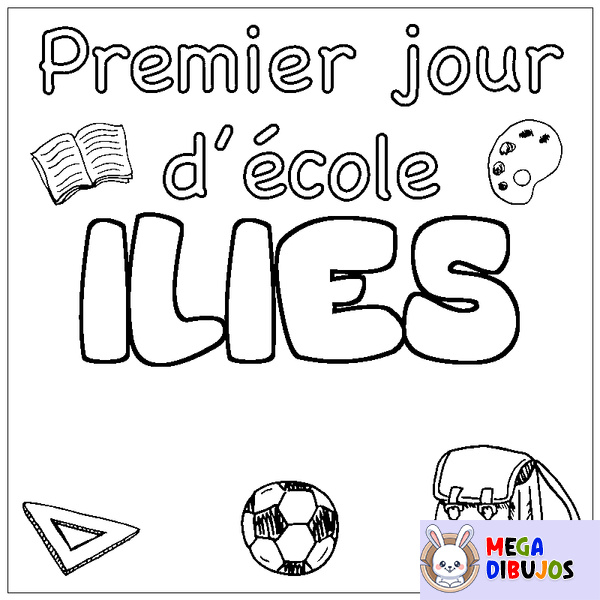 Coloraci&oacute;n del nombre ILIES - decorado primer d&iacute;a de escuela