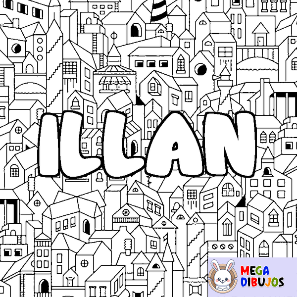 Coloraci&oacute;n del nombre ILLAN - decorado ciudad