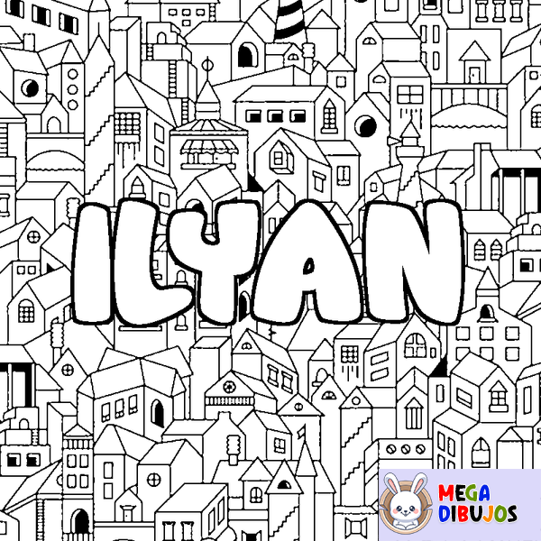 Coloraci&oacute;n del nombre ILYAN - decorado ciudad