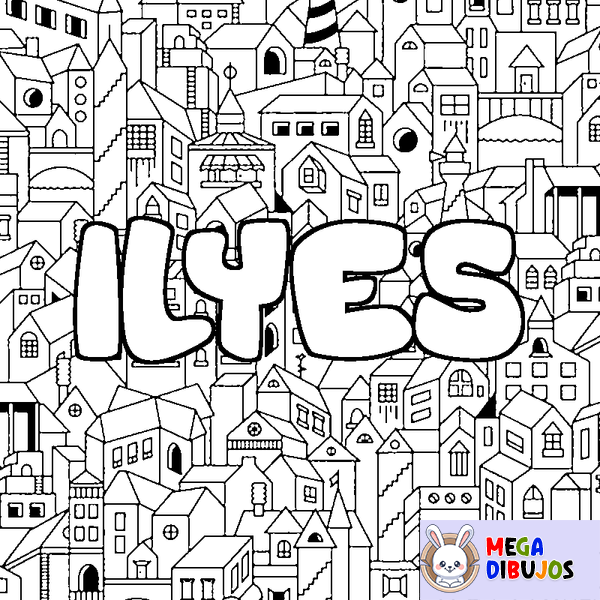 Coloraci&oacute;n del nombre ILYES - decorado ciudad
