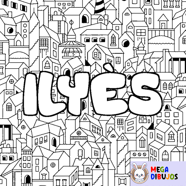 Coloraci&oacute;n del nombre ILY&Egrave;S - decorado ciudad