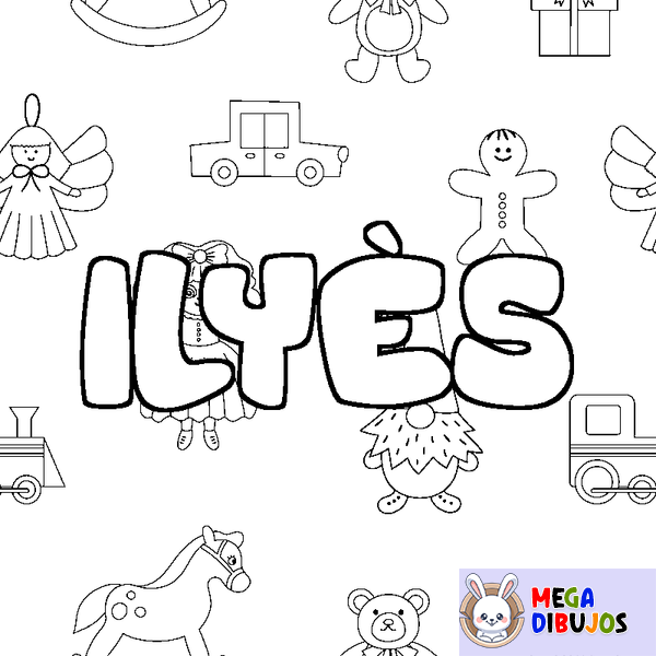 Coloraci&oacute;n del nombre ILY&Egrave;S - decorado juguetes