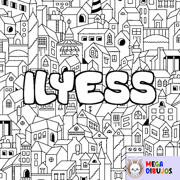 Coloraci&oacute;n del nombre ILYESS - decorado ciudad