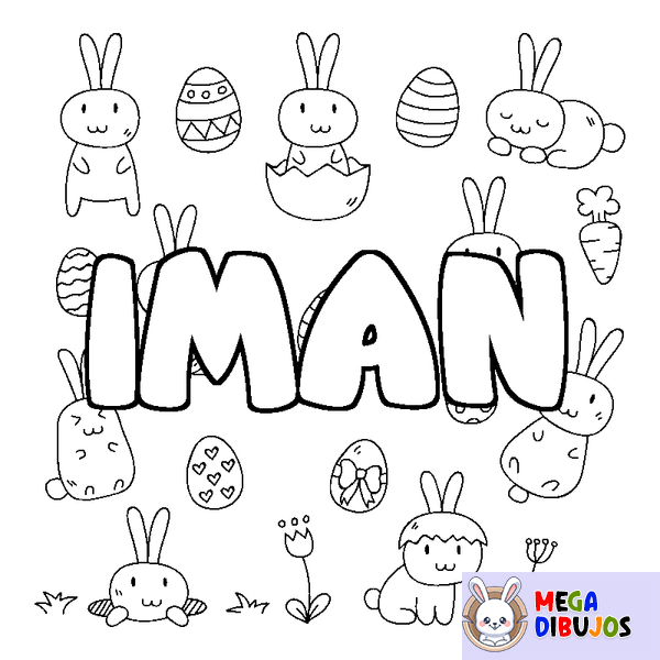 Coloraci&oacute;n del nombre IMAN - decorado Pascua