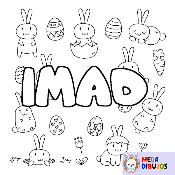 Coloraci&oacute;n del nombre IMAD - decorado Pascua