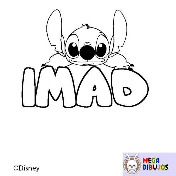 Coloraci&oacute;n del nombre IMAD - decorado Stitch