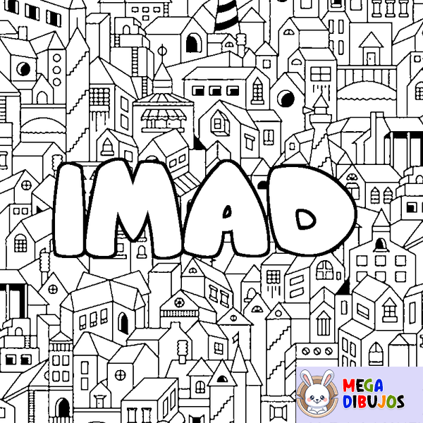 Coloraci&oacute;n del nombre IMAD - decorado ciudad