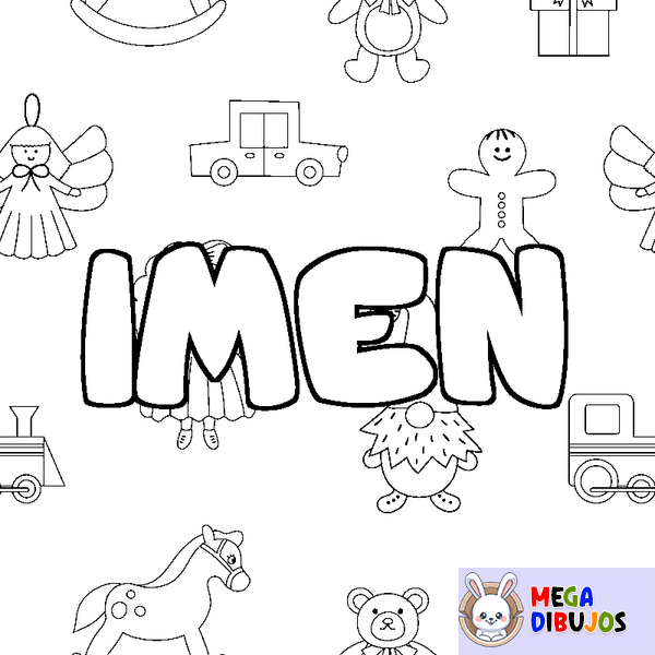 Coloraci&oacute;n del nombre IMEN - decorado juguetes