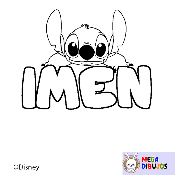 Coloraci&oacute;n del nombre IMEN - decorado Stitch