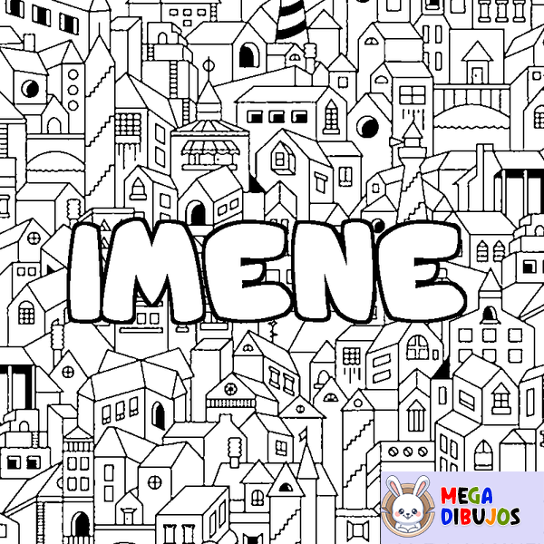 Coloraci&oacute;n del nombre IMENE - decorado ciudad