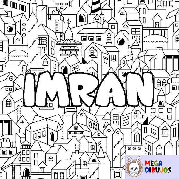 Coloraci&oacute;n del nombre IMRAN - decorado ciudad