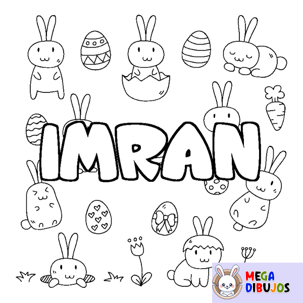 Coloraci&oacute;n del nombre IMRAN - decorado Pascua