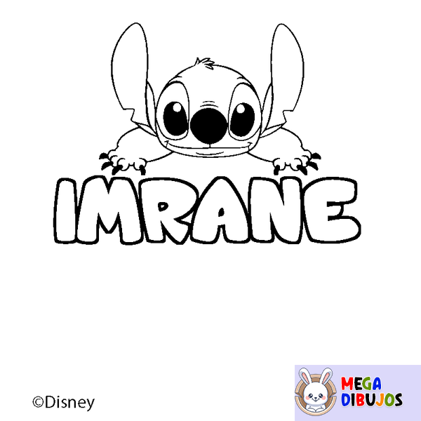 Coloraci&oacute;n del nombre IMRANE - decorado Stitch