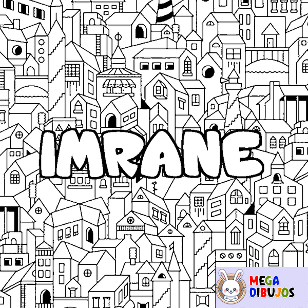 Coloraci&oacute;n del nombre IMRANE - decorado ciudad