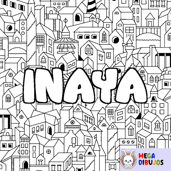 Coloraci&oacute;n del nombre INAYA - decorado ciudad