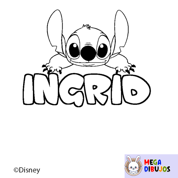 Coloraci&oacute;n del nombre INGRID - decorado Stitch