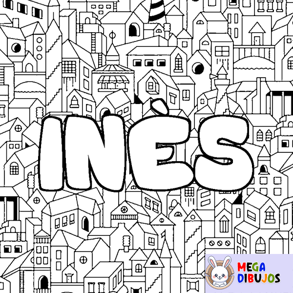 Coloraci&oacute;n del nombre IN&Egrave;S - decorado ciudad