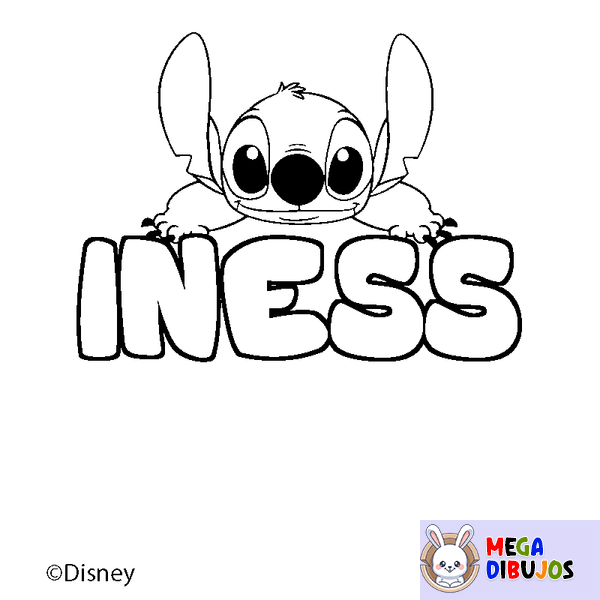 Coloraci&oacute;n del nombre INESS - decorado Stitch
