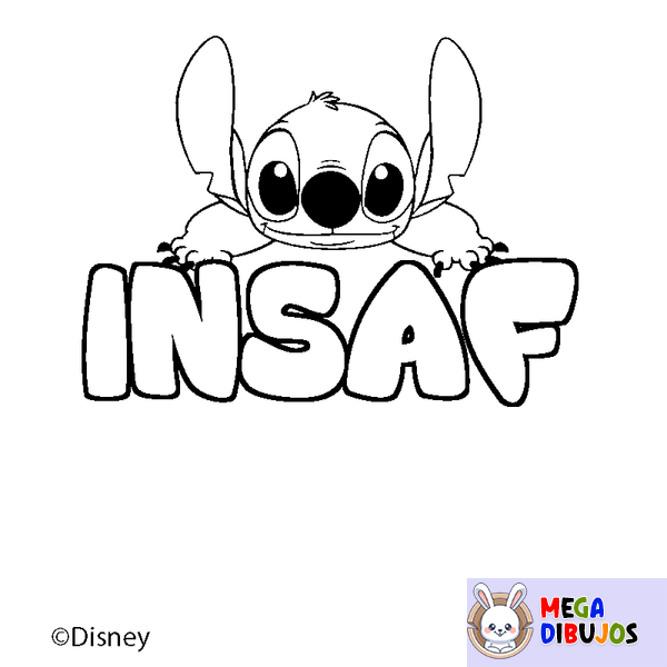 Coloraci&oacute;n del nombre INSAF - decorado Stitch