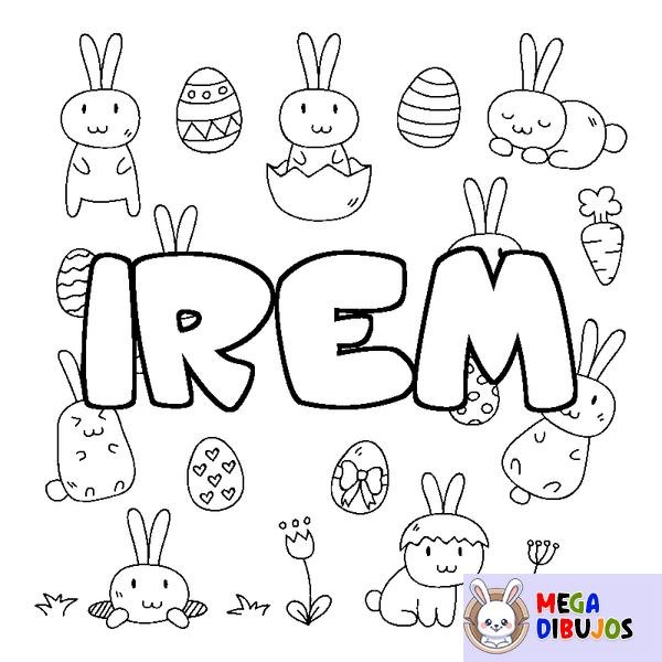 Coloraci&oacute;n del nombre IREM - decorado Pascua