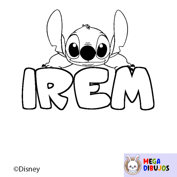 Coloraci&oacute;n del nombre IREM - decorado Stitch