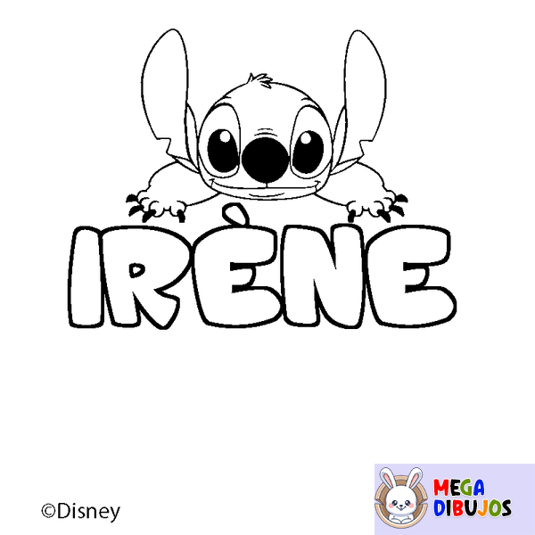 Coloraci&oacute;n del nombre IR&Egrave;NE - decorado Stitch