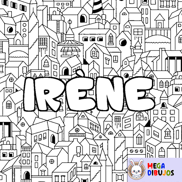 Coloraci&oacute;n del nombre IR&Egrave;NE - decorado ciudad