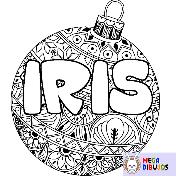 Coloraci&oacute;n del nombre IRIS - decorado bola de Navidad
