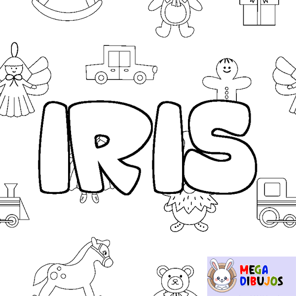 Coloraci&oacute;n del nombre IRIS - decorado juguetes