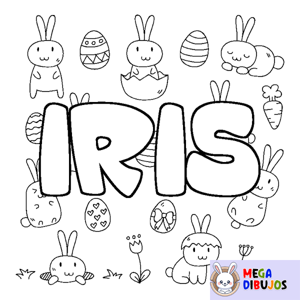 Coloraci&oacute;n del nombre IRIS - decorado Pascua