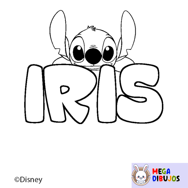 Coloraci&oacute;n del nombre IRIS - decorado Stitch