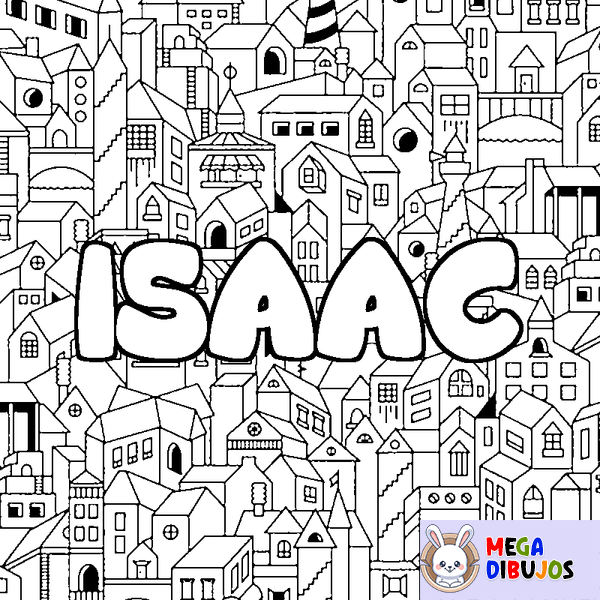 Coloraci&oacute;n del nombre ISAAC - decorado ciudad