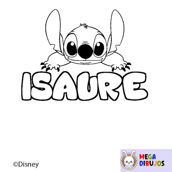 Coloraci&oacute;n del nombre ISAURE - decorado Stitch
