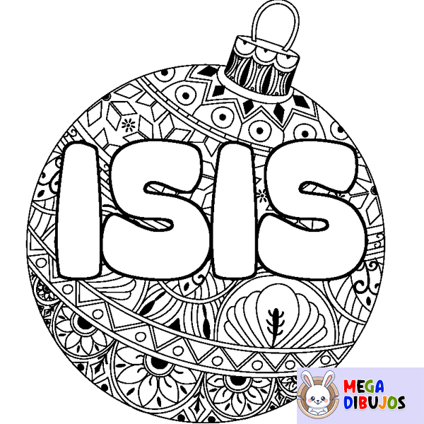 Coloraci&oacute;n del nombre ISIS - decorado bola de Navidad