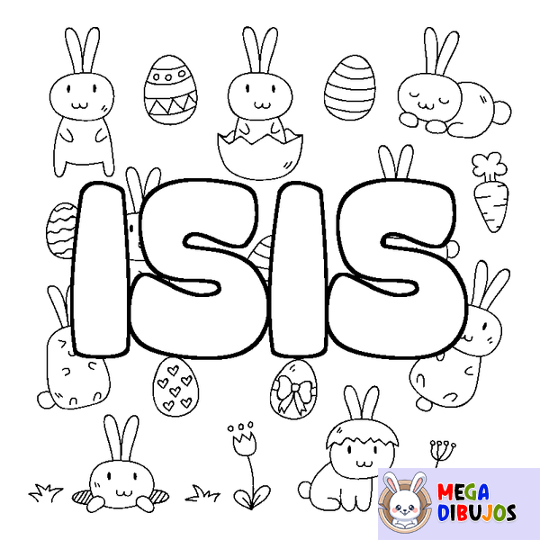 Coloraci&oacute;n del nombre ISIS - decorado Pascua