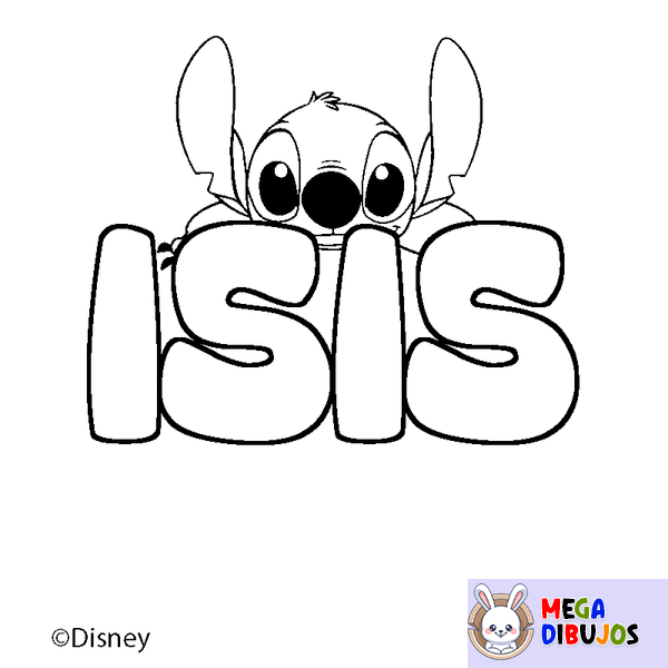 Coloraci&oacute;n del nombre ISIS - decorado Stitch
