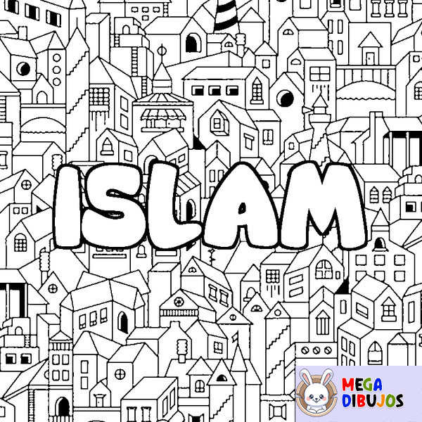 Coloraci&oacute;n del nombre ISLAM - decorado ciudad