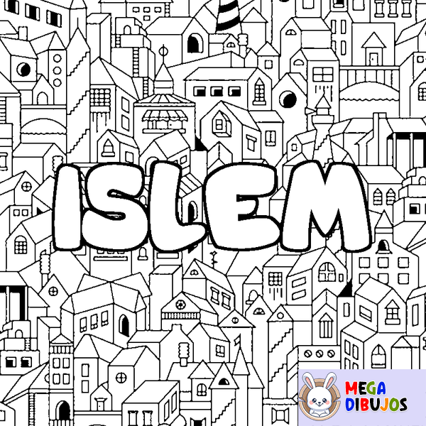 Coloraci&oacute;n del nombre ISLEM - decorado ciudad