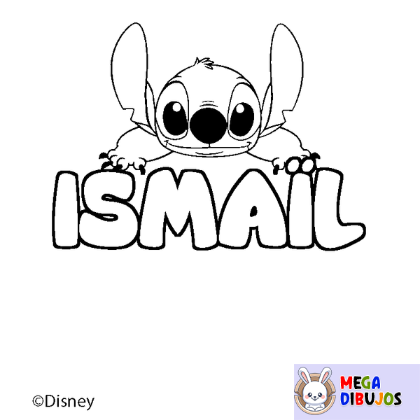 Coloraci&oacute;n del nombre ISMA&Iuml;L - decorado Stitch