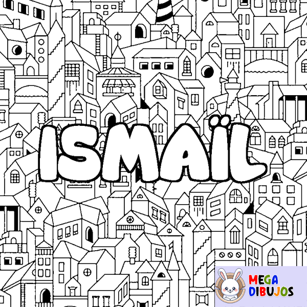 Coloraci&oacute;n del nombre ISMA&Iuml;L - decorado ciudad
