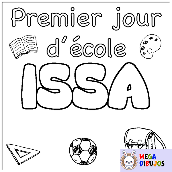 Coloraci&oacute;n del nombre ISSA - decorado primer d&iacute;a de escuela