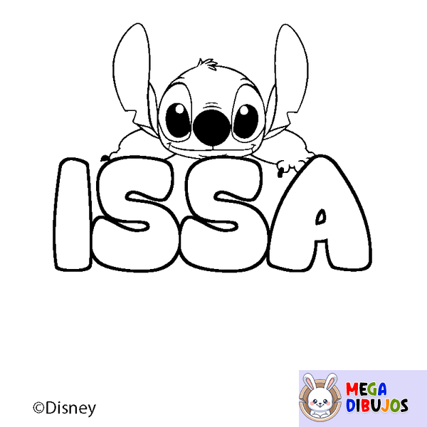 Coloraci&oacute;n del nombre ISSA - decorado Stitch