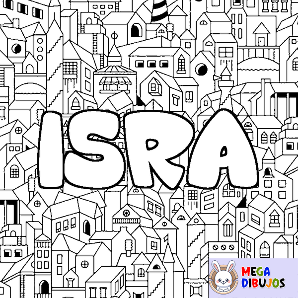 Coloraci&oacute;n del nombre ISRA - decorado ciudad