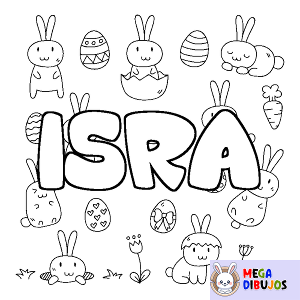 Coloraci&oacute;n del nombre ISRA - decorado Pascua