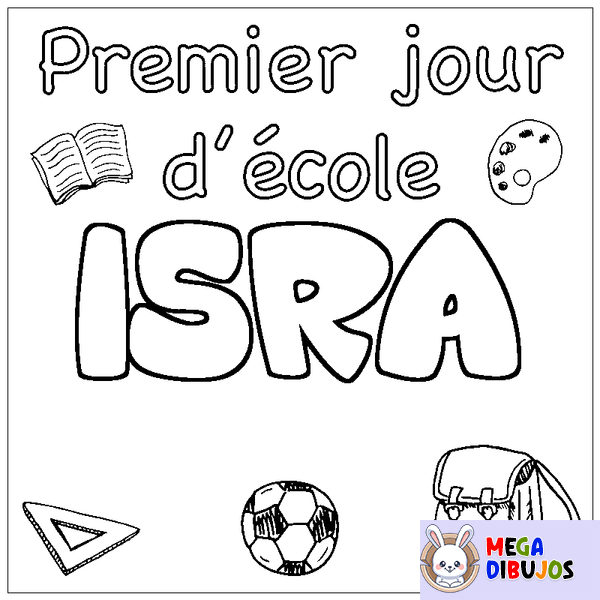 Coloraci&oacute;n del nombre ISRA - decorado primer d&iacute;a de escuela