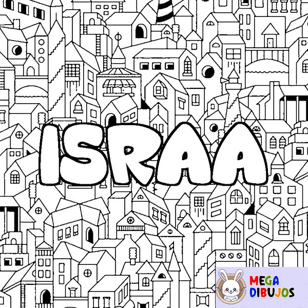Coloraci&oacute;n del nombre ISRAA - decorado ciudad